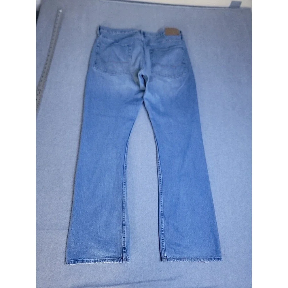 American Eagle Jeans Mens‎ 34x34 (36x33) Baggy Straight Blue Distressed Mid Rise